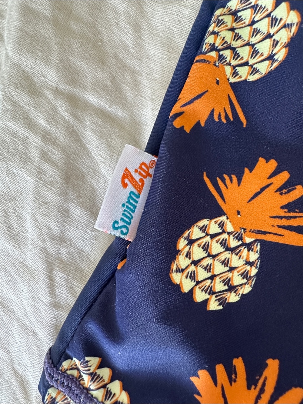Navy Pineapple Print Baby Sunsuit - Picture 3 of 4